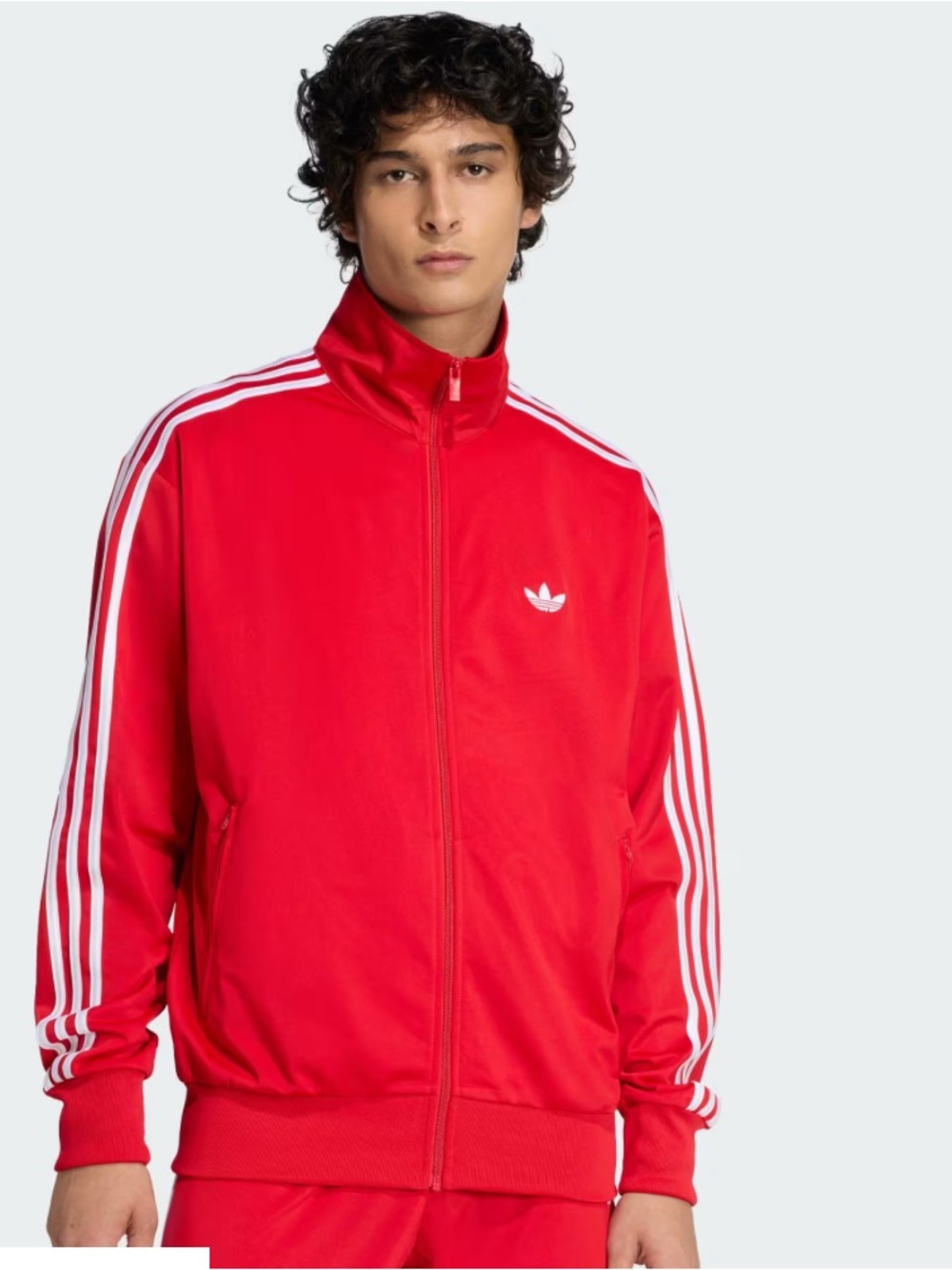 adidas Originals Red Track Jacket with White Three-Stripes